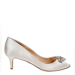 Badgley Mischka Nakita Embellished Satin Pumps